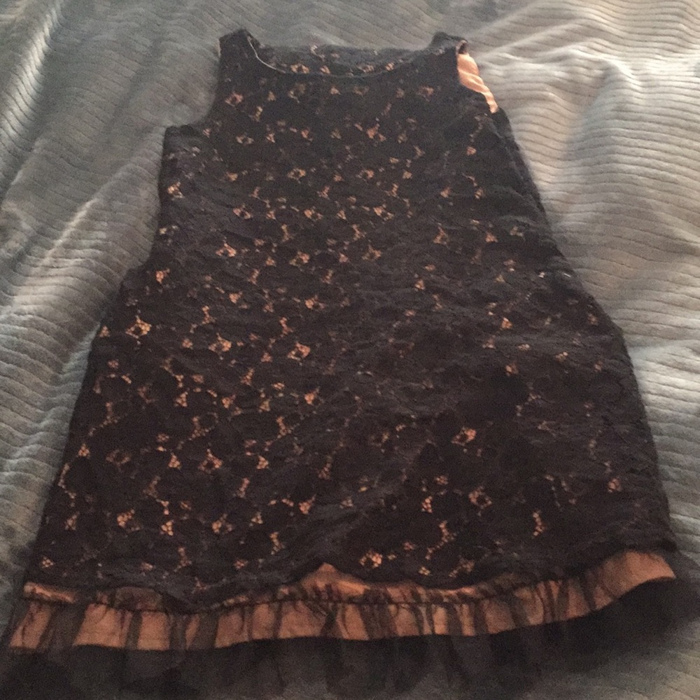 Black over tan lace dress